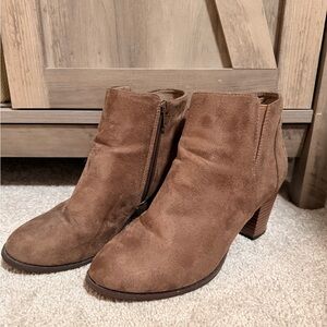 Charlotte Russe Brown Suede Ankle Booties